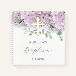 Blush Hydrangea Baptism Livro de Convidados