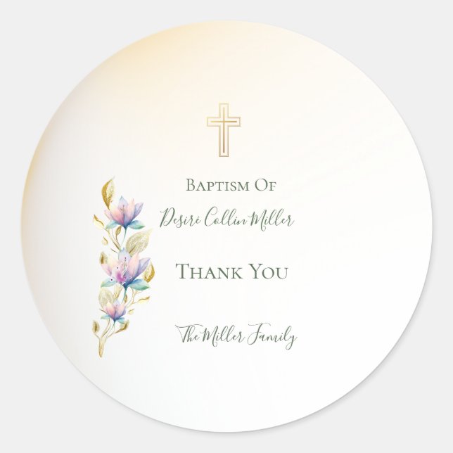 Blush & Lilac Floral, Dourados adesivos crus para  (Frente)