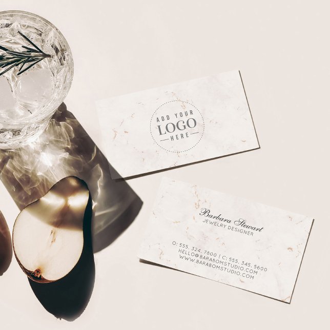 Blush Marble - Cartão de visita de logotipo minima (Criador carregado)