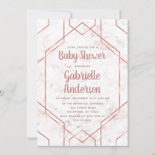 Blush Marble e Chá de fraldas Dourado Convite