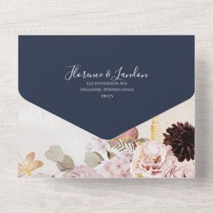 Blush Moderno Marble Marinho Frame Seal E Enviar