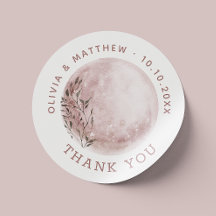 Blush Moon. Etiqueta de Agradecimento de Presente 