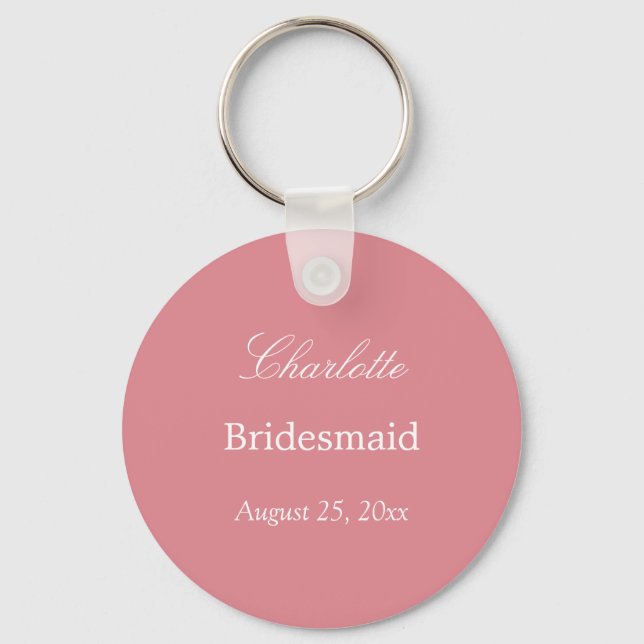 Blush Pink Bridesmaid Obrigado Chaveiro (Frente)