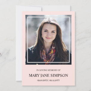 Blush PInk em memória amorosa Foto funerária