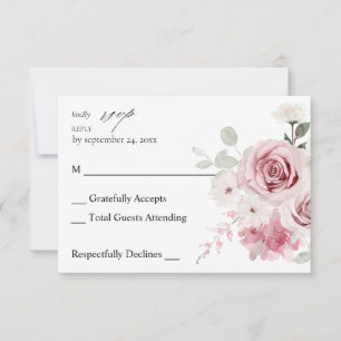 Blush Pink & Eucalyptus Floral no Mealy RSVP 2