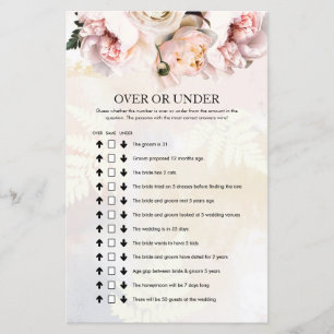 Blush Pink Floral Sobre ou Sob Jogo Bridal
