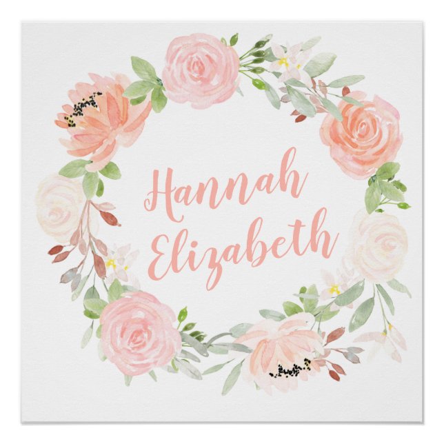 Blush Pink Floral wath personalizadas impressão (Frente)