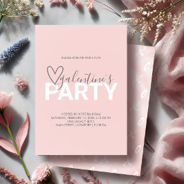 Blush Pink Galantine Modern Birthday Party Invite