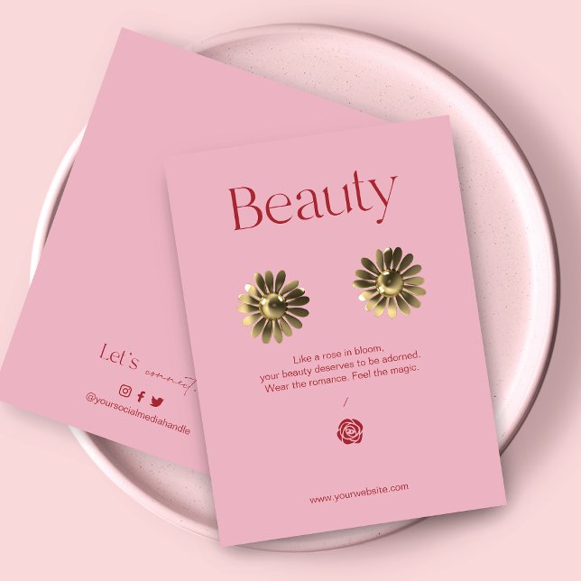 Blush Pink Jewelry Earring Display Card (Criador carregado)