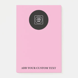 Blush Pink Logo Texto Bloco de Notas Adesivo para 