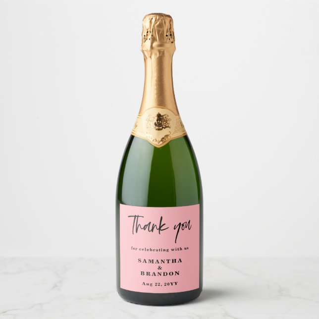 Blush Pink Obrigado Casamento (Frente)