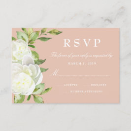 Blush Pink Watercolor Floral Peony Casamento RSVP