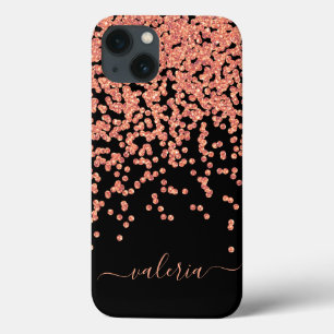 Blush Rosa Dourado Preto Brilho Monograma Nome