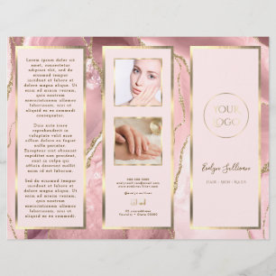 Blush Rosa Elegante e Brochura Agata Dourada