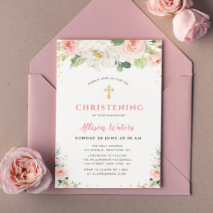 blush rosa floresce Convite de Natal