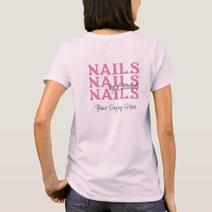 Blush Rosa Tipografia Preta Camiseta para Funcioná