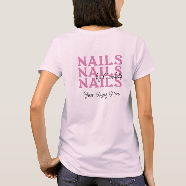 Blush Rosa Tipografia Preta Camiseta para Funcioná (Verso)