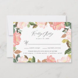 Blush Spring Floral | Cartão de RSVP com Escolha d
