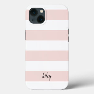 Blush & White Stripe Personalizado