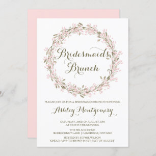 Blush Winter Wreath Bridesmaids Convite Brunch