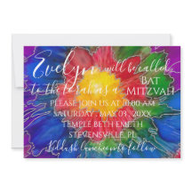 BM Bat Mitzvah Bar Mitzvah Convite Colorido