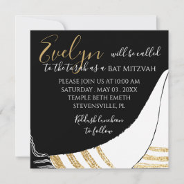 BM Bat Mitzvah Bar Mitzvah Elegant Square Convite