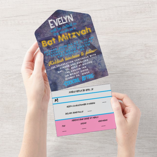 BM Bat Mitzvah Blues e Pinks (Aba destacável)