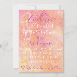 BM Bat N Bar Mitzvah Flor Convite Sutil