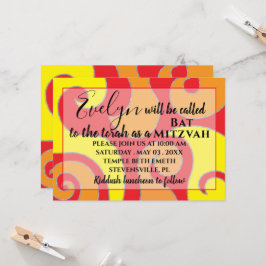 BM Bat N Bar Mitzvah Silvery Swirls Convite