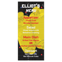 BM Bat ou Bar Mitzvah GAME ON Comida Menu