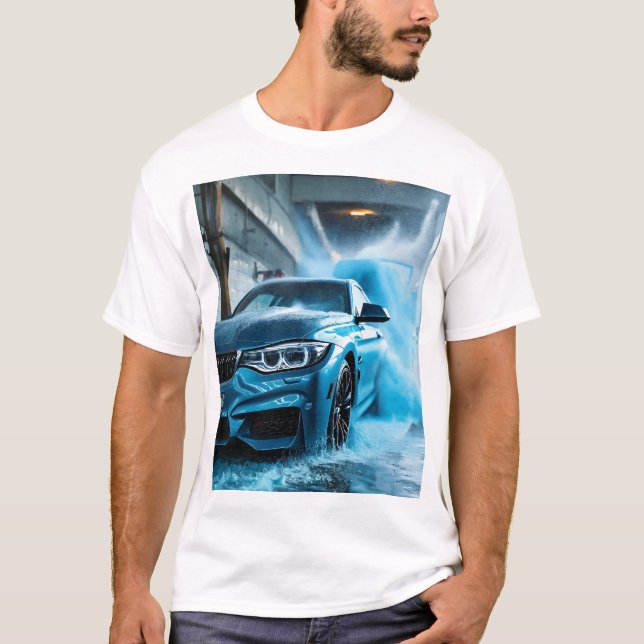 "BMW Blue: Design de camisetas masculinas para ent (Frente)
