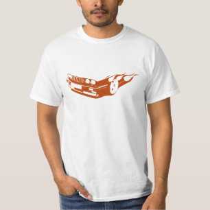 bmw e30 na camisa da chama t