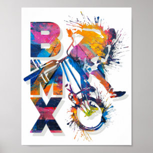 Bmx Bike Colorida   Poster Bmx