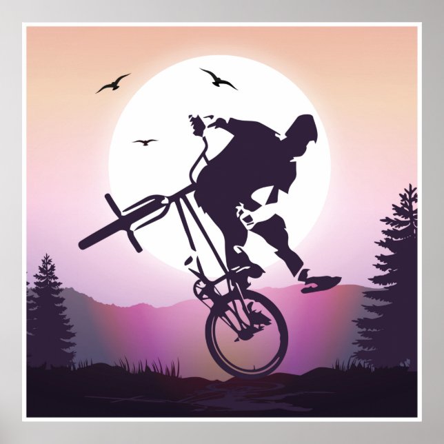 Bmx Poster Impressão - Bmx Bike - Sunset Bmx (Frente)