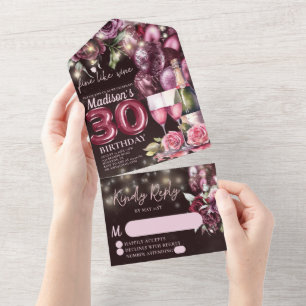Boa Como Vinho aniversário de 30 anos De Luxo Rsvp