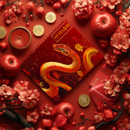 Boa Fortuna Dourada e Ano Vermelho do Cobra