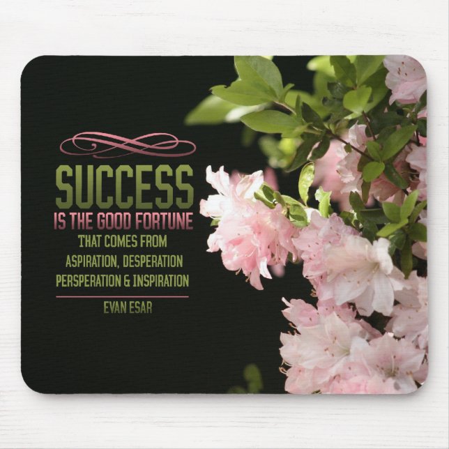 Boa fortuna Mousepad inspirador do sucesso (Frente)