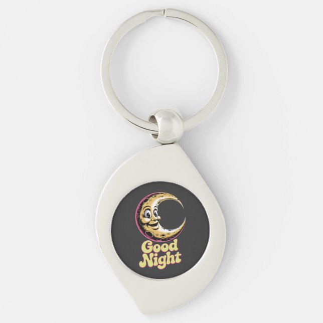 Boa Noite, Retro Moon Metal Chaveiro (Frente)