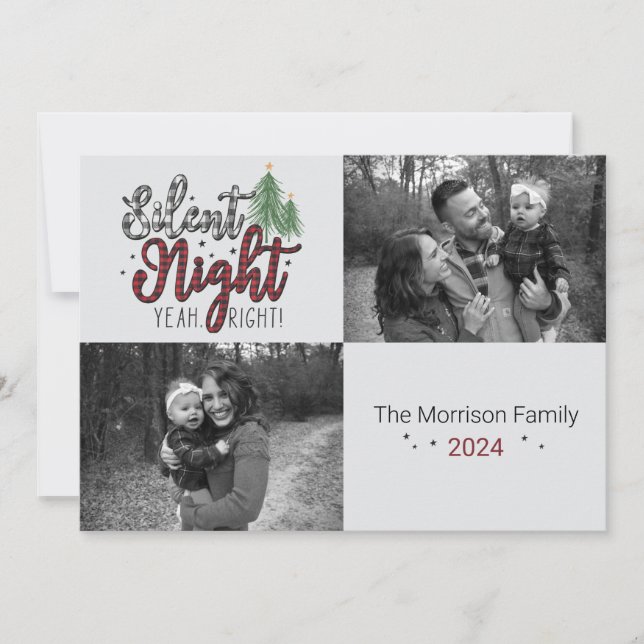 Boa Noite Silenciosa! Cartão de Férias (Frente)