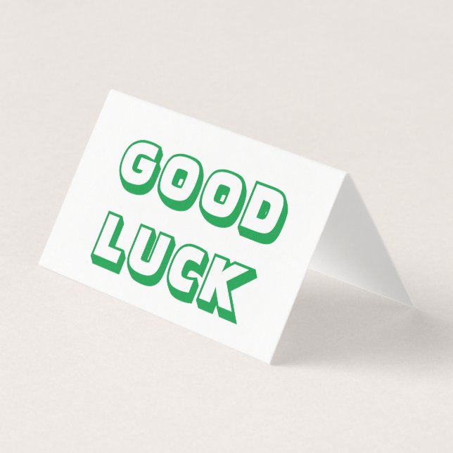 Boa Sorte, carta verde branca dobrada (Frente)