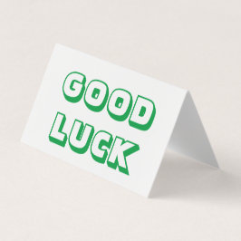 Boa Sorte, carta verde branca dobrada