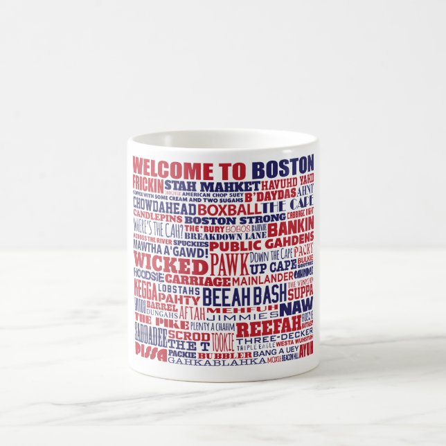 Boa vinda à caneca de Boston Wordle (Centro)