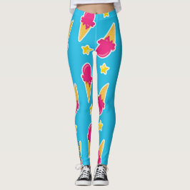 Boardwalk Bliss: Ice Cream & Stars Leggings