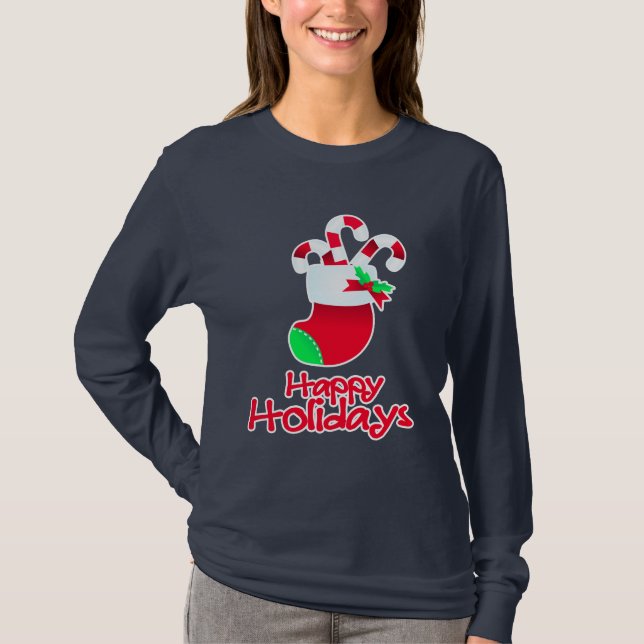 Boas camiseta de natal e doces de Natal (Frente)