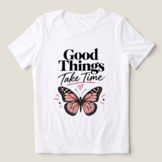 Boas Coisas Levam Tempo Borboleta Rosa Inspiradora