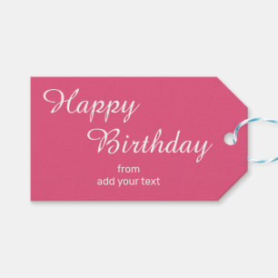 Boas Etiquetas de Presente de Aniversário Rosa