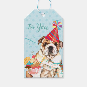 Boas Etiquetas para presentes do Bulldog de Aniver