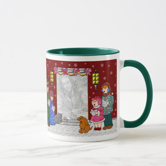 Boas festas caneca customizável do Natal (Direita)