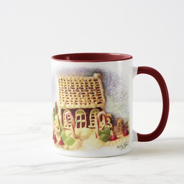 Boas festas caneca da casa de pão-de-espécie (Direita)