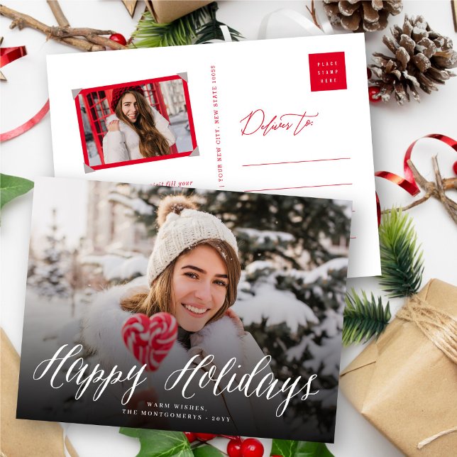 Boas festas cartão chique do feriado do roteiro (Criador carregado)